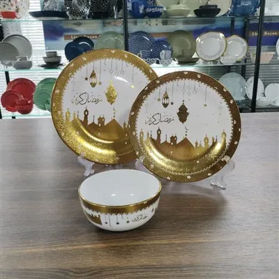 Geprägtes Aufkleber-Gold-Geschirrset